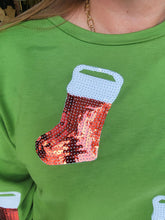 Load image into Gallery viewer, Sequin Christmas Stocking Loungewear Set