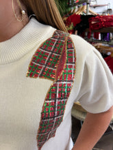 Load image into Gallery viewer, Christmas Sequin Plaid Bow Sweater