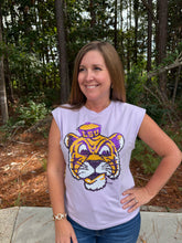 Load image into Gallery viewer, LSU Vintage Sequin Boxy Tank (Licensed)