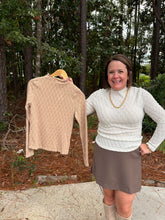 Load image into Gallery viewer, Long Sleeve Mock Neck Shine Knit Top