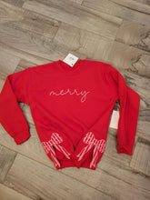 Load image into Gallery viewer, Avery's Accents YOUTH Red Merry Sweatshirt