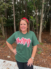 Load image into Gallery viewer, Sequin Merry Christmas Lights Tee