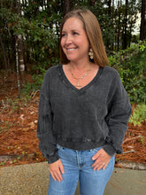Load image into Gallery viewer, Snow Wash V-neck Sweatshirt