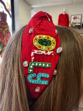 Load image into Gallery viewer, Red Holly Jolly Beaded Headband