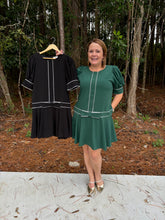 Load image into Gallery viewer, Solid half sleeve round neck mini dress featuring bow detail