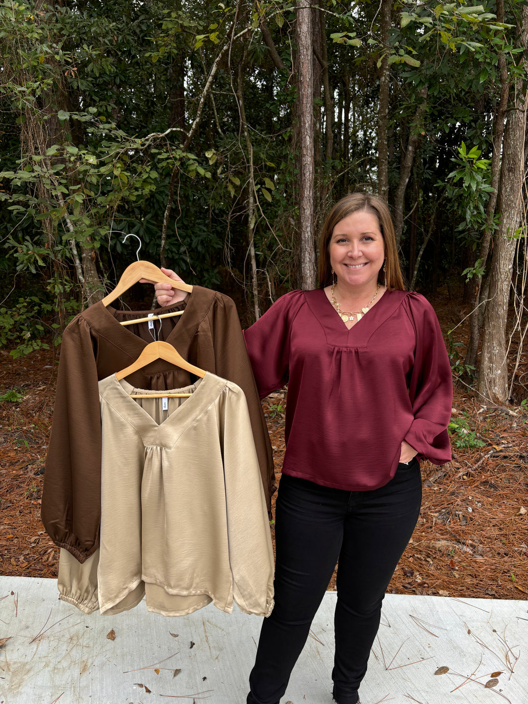 Vneck with placket top