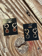 Load image into Gallery viewer, Diamond Pave' Hoop with Rhinestone Drop