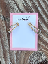 Load image into Gallery viewer, Two Tone Cable Hoop Earring