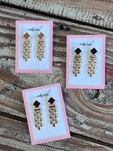 Load image into Gallery viewer, Enamel Square Geometric Drop Earrings