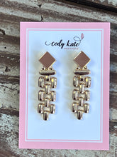 Load image into Gallery viewer, Enamel Square Geometric Drop Earrings