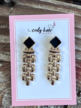 Load image into Gallery viewer, Enamel Square Geometric Drop Earrings
