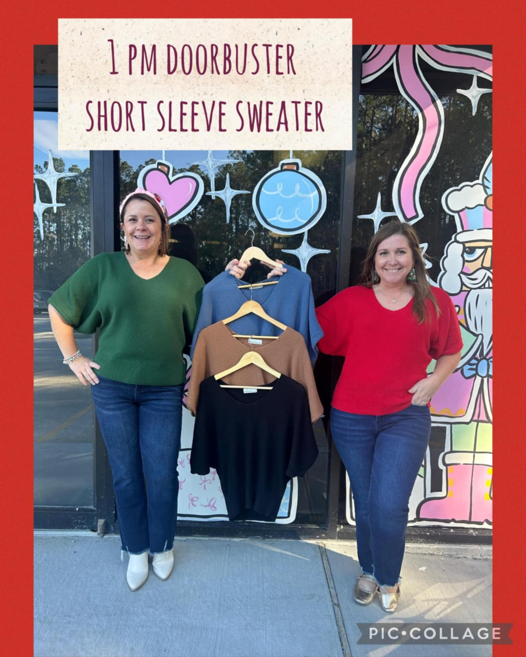 Doorbuster 1:00pm Short Sleeve Sweater Top