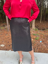 Load image into Gallery viewer, High Waisted Sequin Midii Skirt