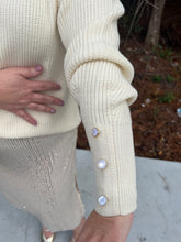 Load image into Gallery viewer, Turtleneck Pearl Button Detail Sweater
