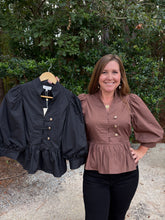 Load image into Gallery viewer, Military Style Peplum Top