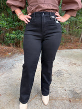 Load image into Gallery viewer, Vervet High Rise Ankle Straight Black Denim