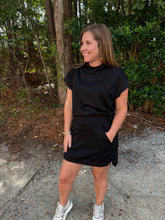 Load image into Gallery viewer, Mock Neck Sleeveless Top and Mini Skirt Scuba Set
