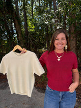 Load image into Gallery viewer, Crew Neck Short Sleeve Knit Top