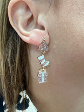 Load image into Gallery viewer, Linear Christmas Icons with Glitter Earrings