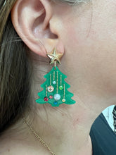 Load image into Gallery viewer, Decorated Christmas Tree Earrings