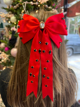 Load image into Gallery viewer, Jeweled Long Tail Hair Bow