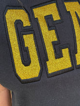 Load image into Gallery viewer, Black and Gold Geaux Embroidered Cropped Tee