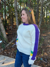 Load image into Gallery viewer, Mardi Gras Color Block Sweater