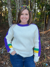 Load image into Gallery viewer, Mardi Gras Color Block Sweater