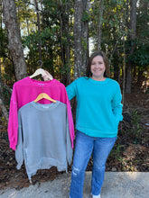 Load image into Gallery viewer, Doorbuster Pigment Dyed Fleece Hi Low Pullover with pocket