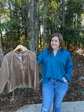 Load image into Gallery viewer, V Neck Placket long sleeve top