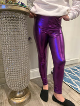 Load image into Gallery viewer, Mardi Gras Metallic Leggings Kids