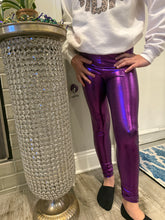 Load image into Gallery viewer, Mardi Gras Metallic Leggings Kids