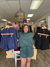 Load image into Gallery viewer, Scuba Short Sleeve Top and Shorts Set