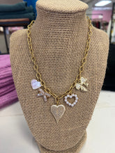 Load image into Gallery viewer, CK Designs Hearts and Bows Pearl Charm Necklace