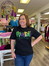 Load image into Gallery viewer, Sequin Mardi Gras Short Sleeve Black top