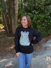 Load image into Gallery viewer, Animal Print Bow Christmas Tree Long Sleeve Tee