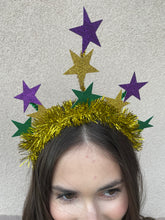 Load image into Gallery viewer, Mardi Gras Stars and Tinsel Headband