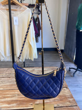 Load image into Gallery viewer, Xena Quilted Crescent Crossbody w/Chain Straps