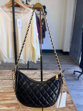 Load image into Gallery viewer, Xena Quilted Crescent Crossbody w/Chain Straps
