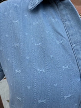 Load image into Gallery viewer, Woven Denim Shift Dressed with Bows