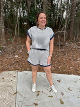 Load image into Gallery viewer, Ribbed Striped Short/Top Set