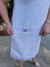Load image into Gallery viewer, Tweed shift dress with frilled neck