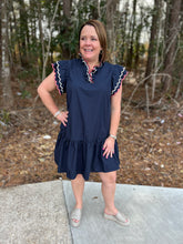 Load image into Gallery viewer, Sleeveless Dress with Scalloped Ruffle Detail