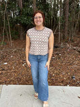 Load image into Gallery viewer, Abstract pattern sweater featuring accented buttons on side