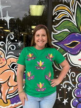Load image into Gallery viewer, Sequin Mardi Gras Mask Tee