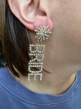 Load image into Gallery viewer, Pave BRIDE letter drop earrings