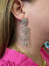 Load image into Gallery viewer, Pave BRIDE letter drop earrings