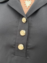 Load image into Gallery viewer, Solid short sleeve pullover mini dress with detailed button