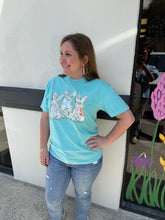 Load image into Gallery viewer, Watercolor Easter Bunny Trio Graphic Tee