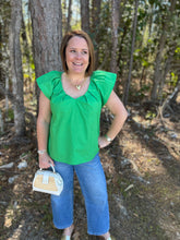 Load image into Gallery viewer, Solid top with a V-neck and ruffled sleeves